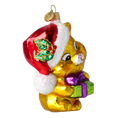 Load image into Gallery viewer, Golden Festive Kitten Premium christmas glass ornament 2020-023