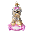 Load image into Gallery viewer, Miss Yorkie. Handmade Glass Christmas ornament Yorkshire Terrier 2020-039