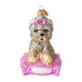 Load image into Gallery viewer, Miss Yorkie. Handmade Glass Christmas ornament Yorkshire Terrier 2020-039