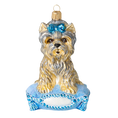 Load image into Gallery viewer, Yorkie Cutie Handmade Glass Christmas ornament Yorkshire Terrier 2020-040