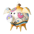 Load image into Gallery viewer, Piglet in the Meadow Handmade Glass Christmas ornament Pig 2020-071
