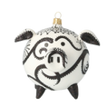 Załaduj obraz do przeglądarki galerii, Noir Lace Piglet Premium christmas glass ornament 2020-076