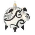 Załaduj obraz do przeglądarki galerii, Noir Lace Piglet Premium christmas glass ornament 2020-076