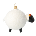 Load image into Gallery viewer, Frosted White Sheep Premium christmas glass ornament 2020-078