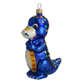 Załaduj obraz do przeglądarki galerii, Cobalt Blue Dinosaur Premium christmas glass ornament 2020-081