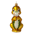 Load image into Gallery viewer, Golden Emerald Dinosaur Premium christmas glass ornament 2020-082