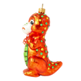 Load image into Gallery viewer, Speckled Amber Dinosaur Premium christmas glass ornament 2020-085