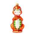 Load image into Gallery viewer, Speckled Amber Dinosaur Premium christmas glass ornament 2020-085