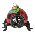 Load image into Gallery viewer, Scarlet Ladybird and Green Caterpillar Premium christmas glass ornament 2020-093