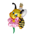 Load image into Gallery viewer, Honeybee Blossom Handmade Glass Christmas ornament bee 2020-112