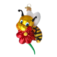 Załaduj obraz do przeglądarki galerii, Sweet Bee Blossom Handmade Glass Christmas ornament bee 2020-114