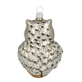 Load image into Gallery viewer, Pearlescent Silver Owl Premium christmas glass ornament 2020-167