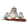 Załaduj obraz do przeglądarki galerii, Owl Family Gathering Handmade Glass Christmas ornament 2020-168