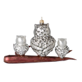 Załaduj obraz do przeglądarki galerii, Owl Family Gathering Handmade Glass Christmas ornament 2020-168
