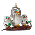 Załaduj obraz do przeglądarki galerii, Owl Family Gathering Handmade Glass Christmas ornament 2020-168
