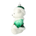 Load image into Gallery viewer, Emerald Green Santa Teddy Premium christmas glass ornament 2020-183