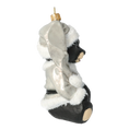 Load image into Gallery viewer, Silver Onyx Santa Teddy Premium christmas glass ornament 2020-186