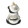 Load image into Gallery viewer, Silver Onyx Santa Teddy Premium christmas glass ornament 2020-186