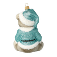 Load image into Gallery viewer, Minty Bear. Handmade Glass Christmas ornament. 2020-187