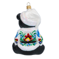 Load image into Gallery viewer, Folk Teddy Bear Handmade Glass Christmas ornament. ( 2020-192