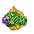 Load image into Gallery viewer, Gilded Emerald Spotted Fish Premium christmas glass ornament 2020-228