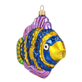 Load image into Gallery viewer, Golden Azure Striped Fish Premium christmas glass ornament 2020-229