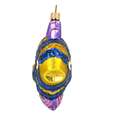Load image into Gallery viewer, Golden Azure Striped Fish Premium christmas glass ornament 2020-229