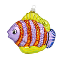 Load image into Gallery viewer, Amethyst Striped Angelfish Premium christmas glass ornament 2020-230