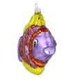 Load image into Gallery viewer, Amethyst Striped Angelfish Premium christmas glass ornament 2020-230