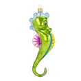 Załaduj obraz do przeglądarki galerii, Seahorse Green Dreamer. Handmade Glass Christmas ornament. 2020-240