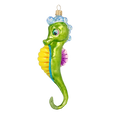 Załaduj obraz do przeglądarki galerii, Seahorse Green Dreamer. Handmade Glass Christmas ornament. 2020-240