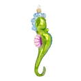 Załaduj obraz do przeglądarki galerii, Seahorse Green Dreamer. Handmade Glass Christmas ornament. 2020-240