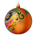 Load image into Gallery viewer, Mexican Calavera Skull. Handmade Glass Christmas ornament. 2020-260