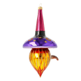 Load image into Gallery viewer, Witch with a Flaming Beard - Flaming Spell. Handmade Glass Christmas ornament.