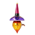 Load image into Gallery viewer, Witch with a Flaming Beard - Flaming Spell. Handmade Glass Christmas ornament. 2020-264