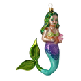 Załaduj obraz do przeglądarki galerii, Pearl Mermaid. Handmade Glass Christmas ornament. 2020-278