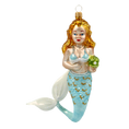 Załaduj obraz do przeglądarki galerii, Aquamira Mermaid. Handmade Glass Christmas ornament. 2020-279