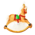 Load image into Gallery viewer, Golden Heritage Rocking Horse Premium christmas glass ornament 2020-305