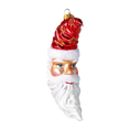 Load image into Gallery viewer, Santa Claus Moon on a Star Banner. Handcrafted Glass Christmas Ornament.