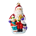 Load image into Gallery viewer, Crimson Santa and Starlight Child Premium christmas glass ornament 2020-386