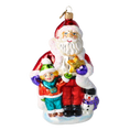 Load image into Gallery viewer, Crimson Santa and Starlight Child Premium christmas glass ornament 2020-386