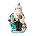 Załaduj obraz do przeglądarki galerii, Winter Magic Trio Handmade Glass Christmas Ornaments Santa Claus 2020-388