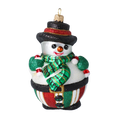 Załaduj obraz do przeglądarki galerii, Emerald Scarf Snowman Premium christmas glass ornament 2020-392