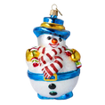 Załaduj obraz do przeglądarki galerii, Azure Blue Snowman Premium christmas glass ornament 2020-393