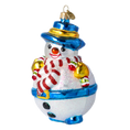 Załaduj obraz do przeglądarki galerii, Azure Blue Snowman Premium christmas glass ornament 2020-393