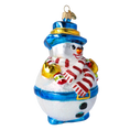 Załaduj obraz do przeglądarki galerii, Azure Blue Snowman Premium christmas glass ornament 2020-393