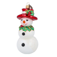 Load image into Gallery viewer, Rudy the Snowman Handmade Glass Christmas ornament 2020-396
