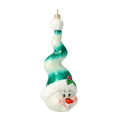 Load image into Gallery viewer, Emerald Swirl Snowman Premium christmas glass ornament 2020-409