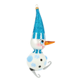Załaduj obraz do przeglądarki galerii, Azure Skating Snowman Premium christmas glass ornament 2020-412