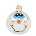 Load image into Gallery viewer, Smiling Frosted Snowman Premium christmas glass ornament 2020-435